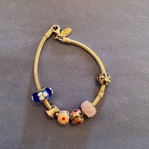 Authentic Pandora bracelet with 6 charms